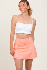 Peach Back Pleat Maternity Skort