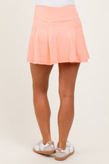 Peach Back Pleat Maternity Skort
