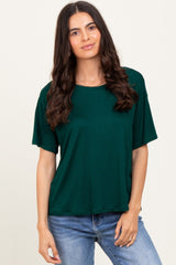 Hunter Green Relaxed Fit Short Sleeve Maternity Tee
