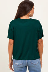 Hunter Green Relaxed Fit Short Sleeve Maternity Tee
