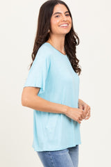 Light Blue Relaxed Fit Short Sleeve Tee