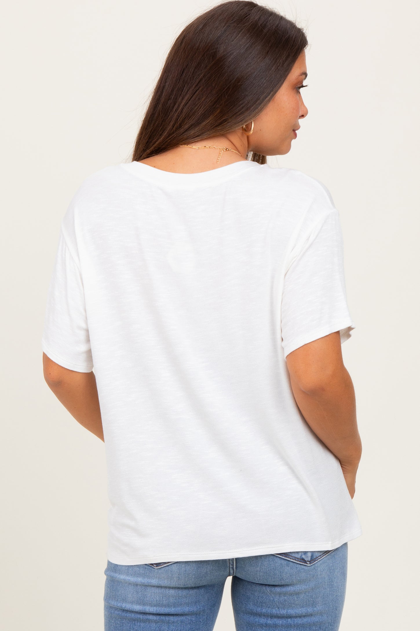 Ivory Relaxed Fit Short Sleeve Maternity Tee