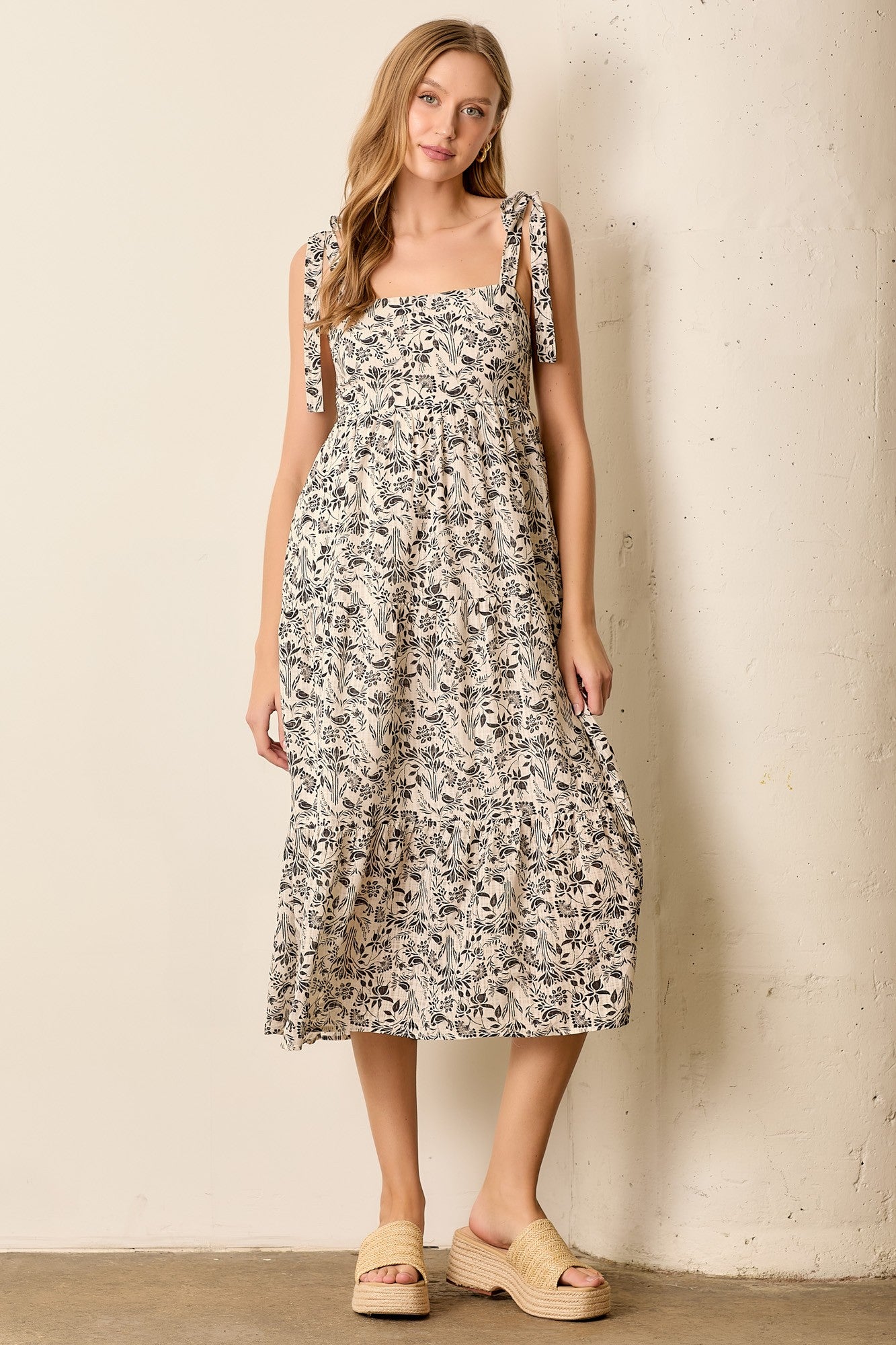 Black Multi Floral Tie Strap Maternity Maxi Dress