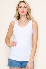 Ivory Ribbed Knit Tank Top
