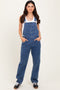 Blue Wash Rolled Cuff Denim Overalls