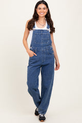Blue Wash Rolled Cuff Denim Overalls