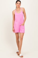 Pink Racerback Romper Dress