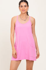 Pink Racerback Romper Dress