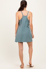 Light Olive Racerback Romper Dress
