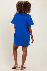 Royal Blue Maternity Mini Polo Dress