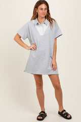 Heather Grey Mini Polo Dress