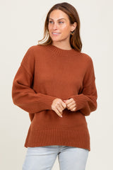Rust Drop Shoulder Oversized Sweater