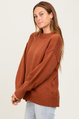 Rust Drop Shoulder Oversized Sweater