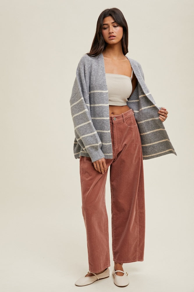 Mauve Corduroy Wide Leg Pants