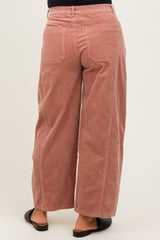 Mauve Corduroy Wide Leg Maternity Pants