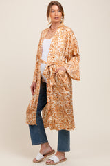 Rust Damask 3/4 Sleeve Maternity Cover Up