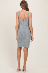 Blue Sleeveless Knit Dress