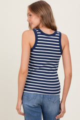 Navy/White Striped Sleeveless Tank Top