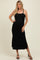 Black Textured Stripe Side Slit Maternity Maxi Dress