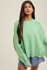 Lime Drop Shoulder Relaxed Fit Maternity Sweater
