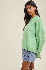Lime Drop Shoulder Relaxed Fit Sweater