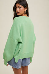Lime Drop Shoulder Relaxed Fit Sweater