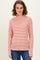 Rust Striped High Neck Long Sleeve Top