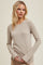 Beige Ribbed Long Sleeve Top