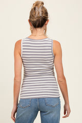 Mocha Striped Fitted Maternity Tank Top