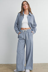 Blue Checker Plaid Button Down Maternity Shirt