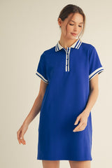 Royal Blue Sporty Polo Dress