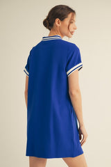 Royal Blue Sporty Polo Dress