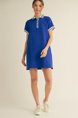 Royal Blue Sporty Polo Dress