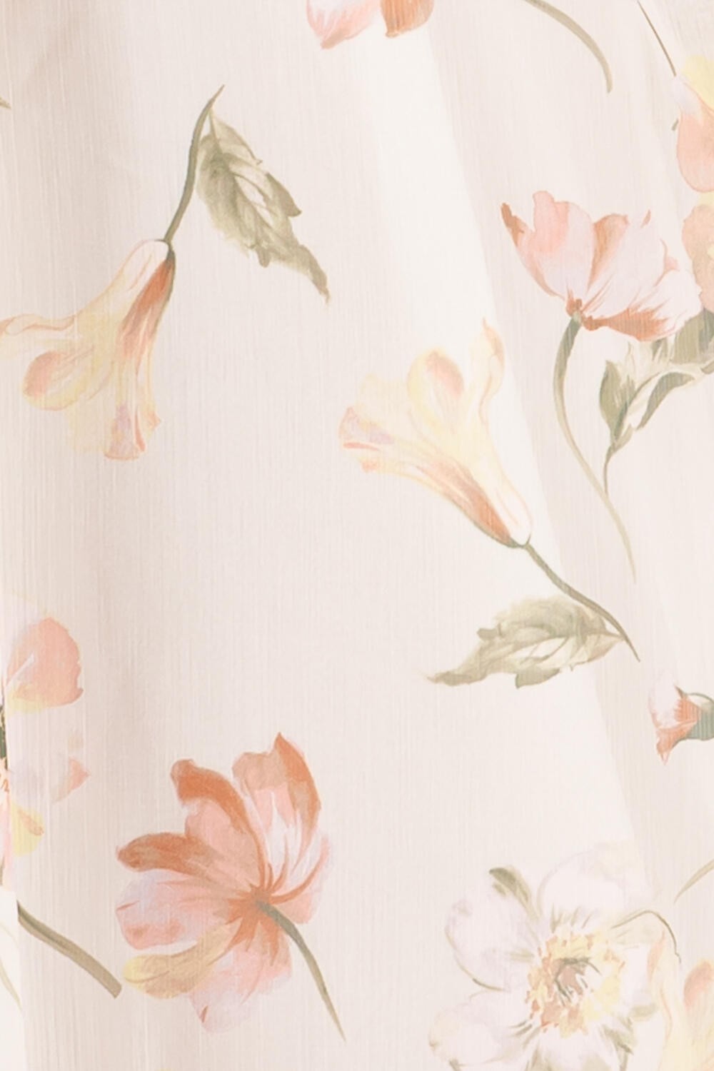 Cream Floral Chiffon Halter Maxi Dress