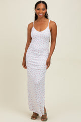 Ivory Spring Floral Print Sleeveless Dress