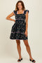 Black Floral Ruffle Strap Mini Dress