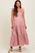 Mauve Cotton Plaid Maternity Maxi Dress