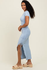 Light Blue Side Slit Maxi Dress