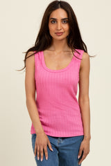 Pink Textured Tank Top