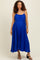 Royal Blue Pleated Sash Tie Maternity Midi Dress