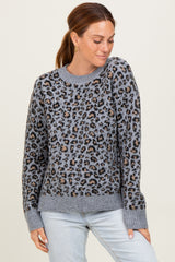 Grey Animal Print Sweater