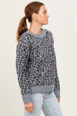 Grey Animal Print Sweater