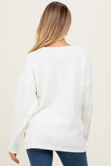 Ivory Oversized Exposed Seam Maternity Sweater