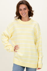 Yellow Striped Oversized Sweater