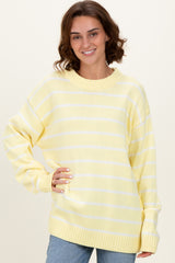 Yellow Striped Oversized Maternity Sweater