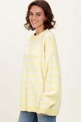 Yellow Striped Oversized Sweater