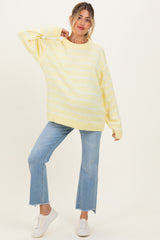 Yellow Striped Oversized Maternity Sweater