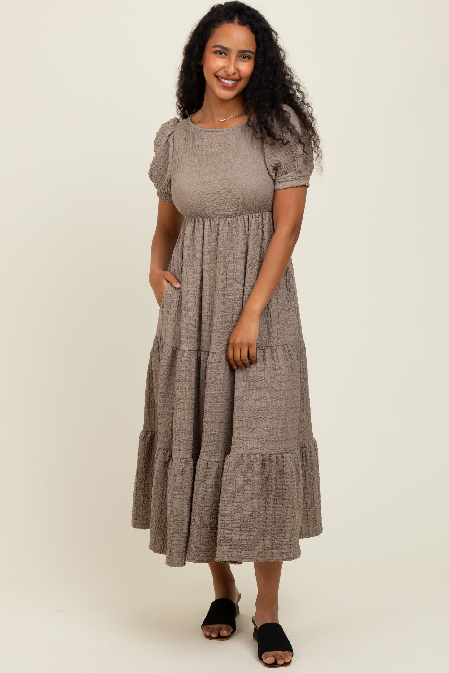 oversized tiered maxi shirt dress Camille-Tiered Maxi Shirt Dress The Duchess Dowry