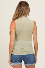 Sage Draped Crossover Maternity Sleeveless Top