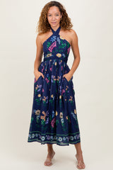 Navy Multi Floral Maxi Dress